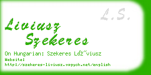 liviusz szekeres business card